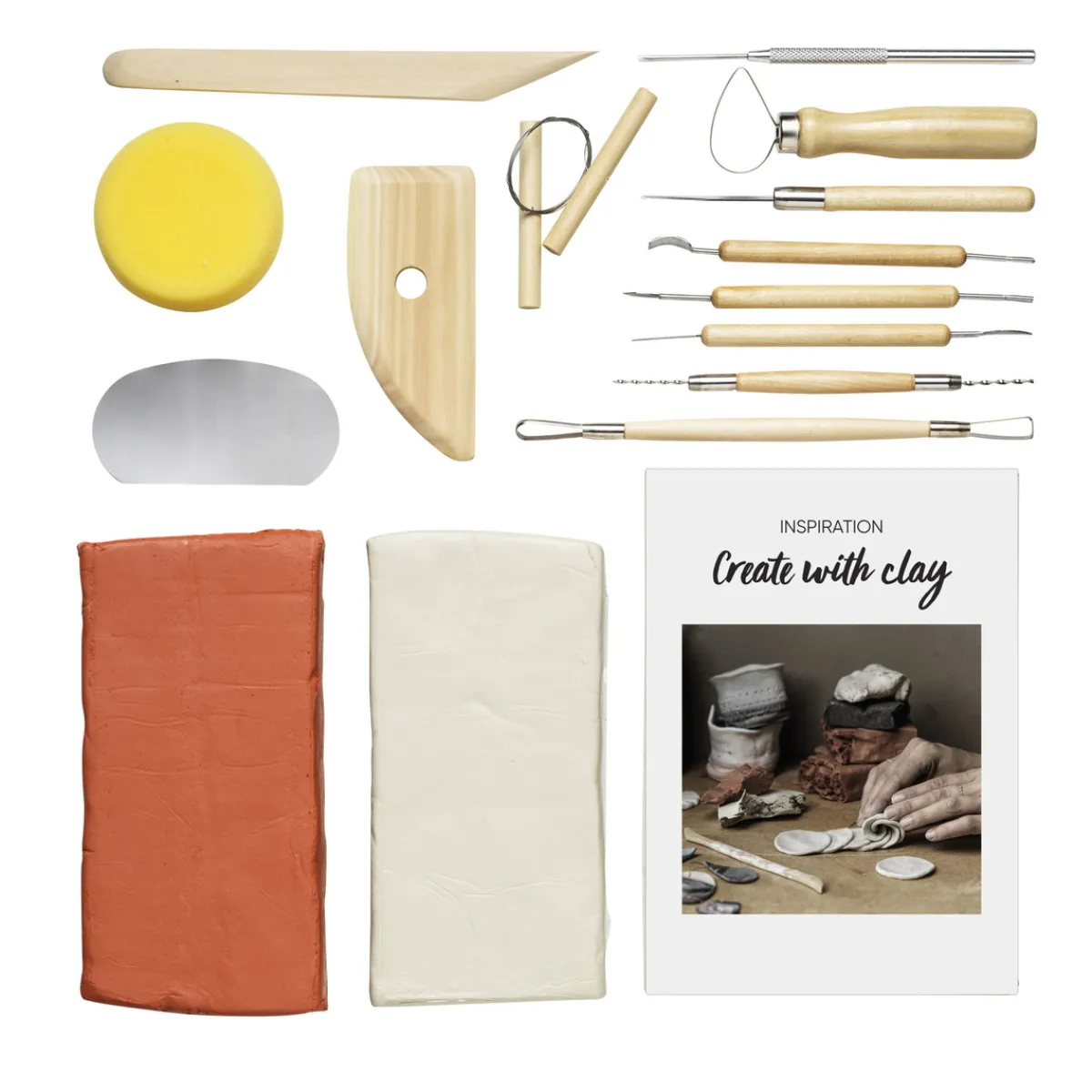 Panduro Hobby DIY-kit hobby clay – 2 kg hobbylera och massor av praktiska verktyg | Hobbyclay