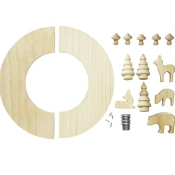 Panduro Hobby DIY-kit ljusstake i trä med dekorationer – Ø30 cm
