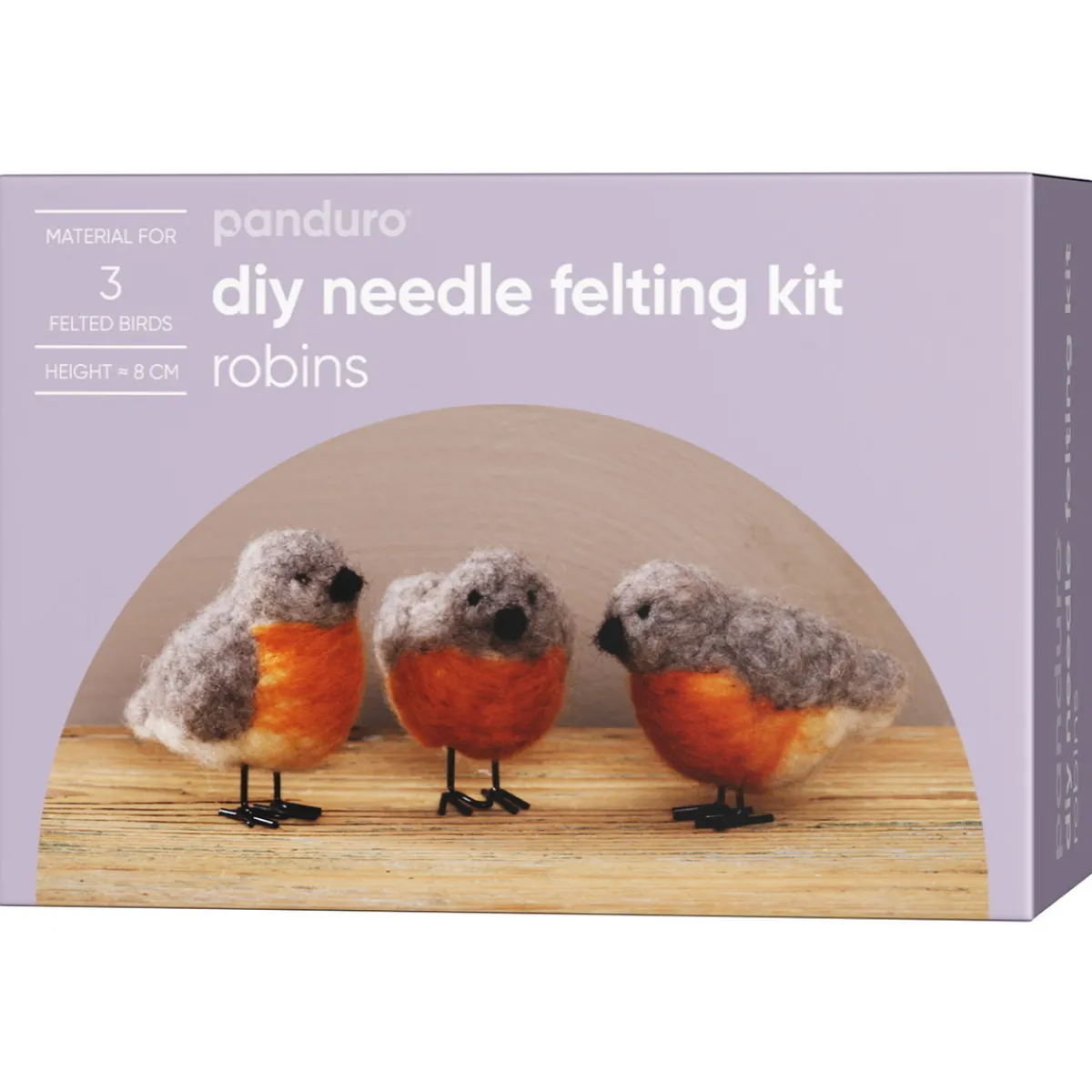 Panduro Hobby DIY-kit nålfiltade ullfåglar – får 3 söta rödhakar flytta in hos dig? | Materialsatser