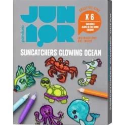 Panduro Hobby DIY-Kit Ocean Suncatchers, måla 6 solfångare från havets djup | Barn Fönsterfärg