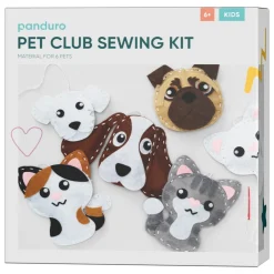 Barn Panduro Hobby DIY-kit Pet Club – sy 6 st. kawaii katter och söta hundar av filt!