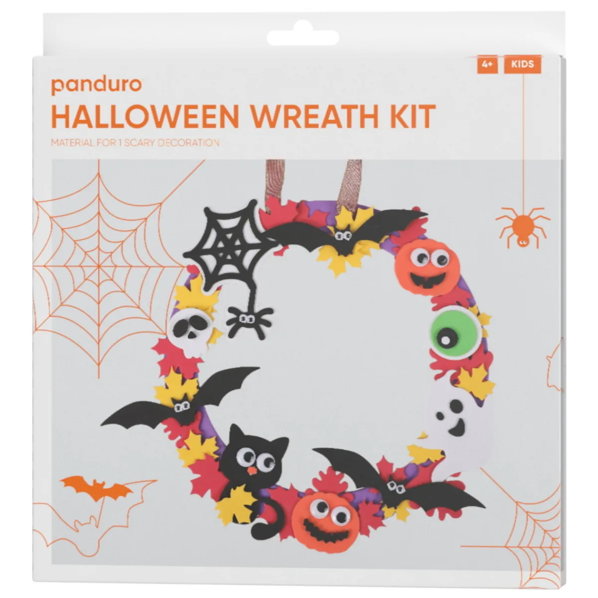 Barn Panduro Hobby DIY-kit pyssla en fin halloweenkrans av funky foam & rörliga ögon! Ø30 cm