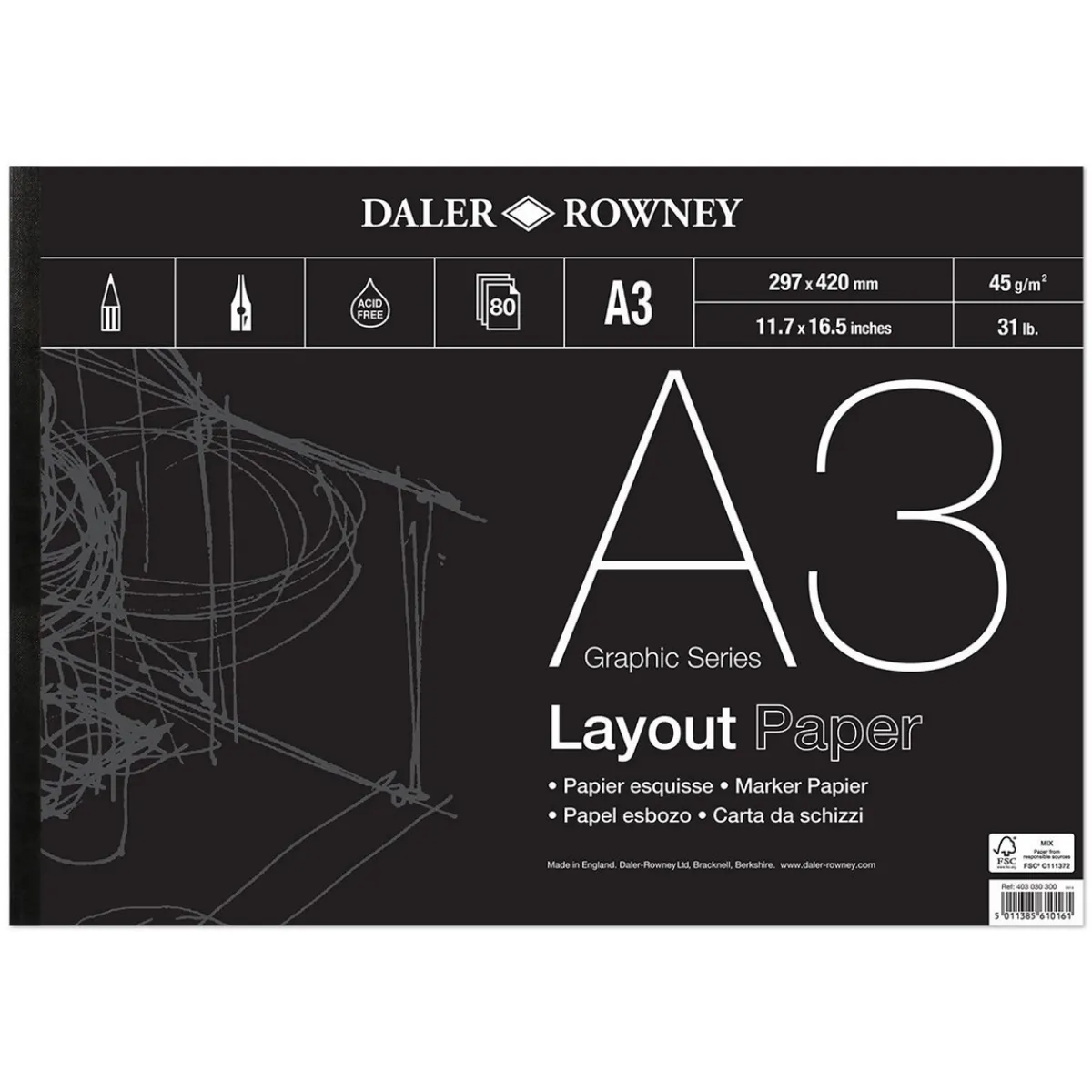 Daler-Rowney DR Layoutblock 45g A3 | Block