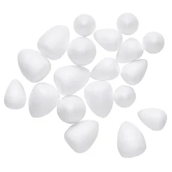 Panduro Hobby 20 droppformade blomsterknoppar av styrolit i 2 olika storlekar, 1,5×2,0 / 2,0×2,5 cm | Styrolit