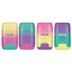 Barn Milan Dubbelpennvässare Compact m. suddgummi – pris per styck, säljs assorterat