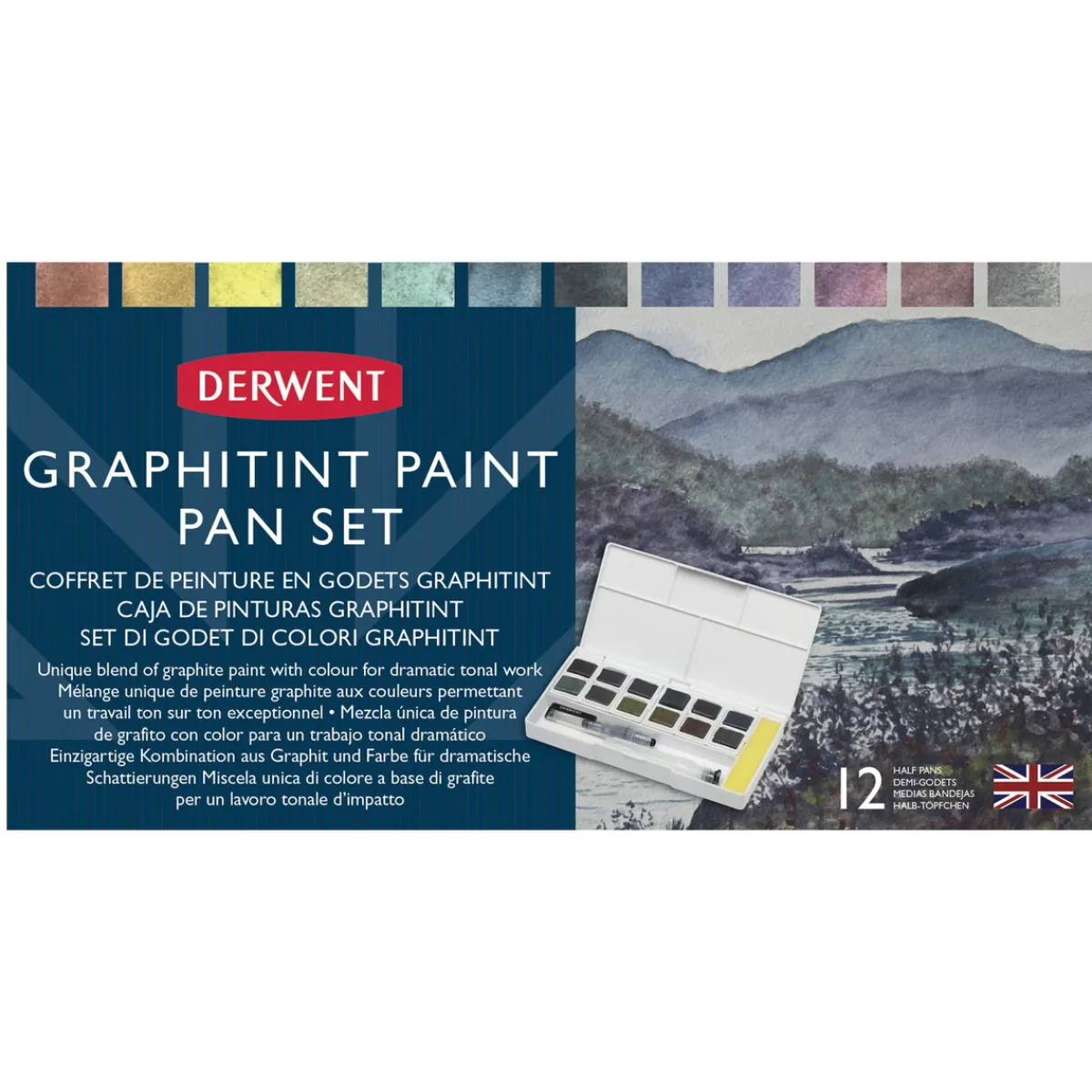 Derwent DW graphitint paint pan set | Akvarell- & Vattenfärger