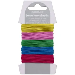 Panduro Jewellery Elastisk smyckestråd Ø0,5 mm happy mix – 5×4 meter i glada basfärger