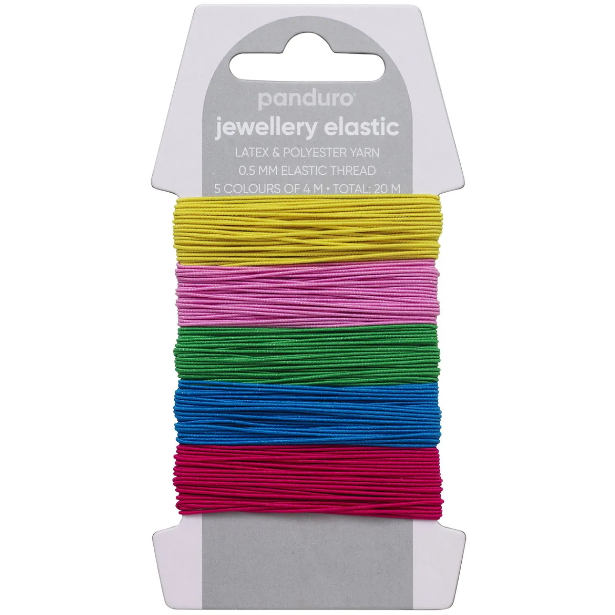 Panduro Jewellery Elastisk smyckestråd Ø0,5 mm happy mix – 5×4 meter i glada basfärger