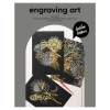 Panduro Hobby Engraving art Golden Nature – scratch art med 3 st. A4-ark, guldiga naturmotiv