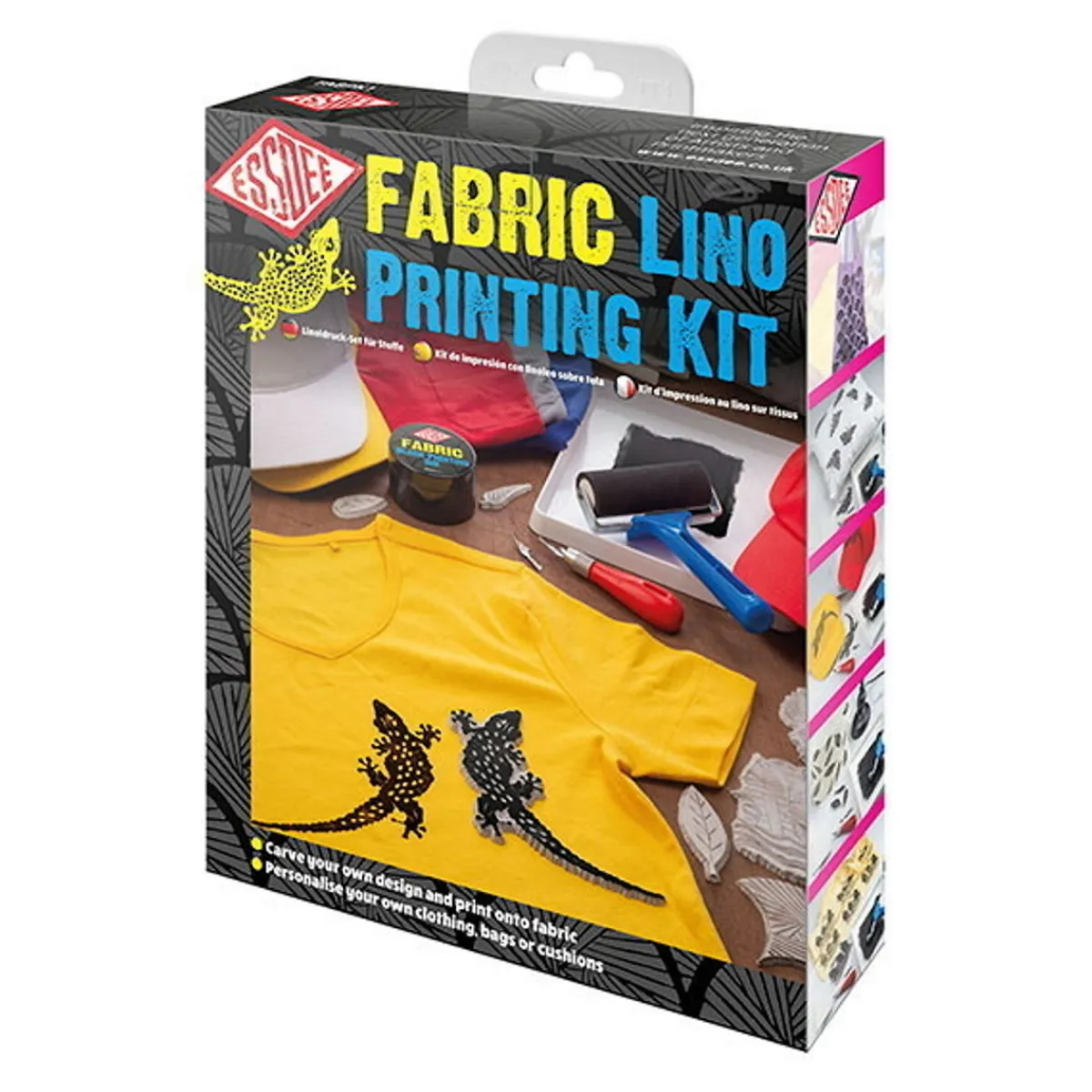 ESSDEE Lino Printing Fabric Kit – allt du behöver för linoleumtryck på tyg & textilier
