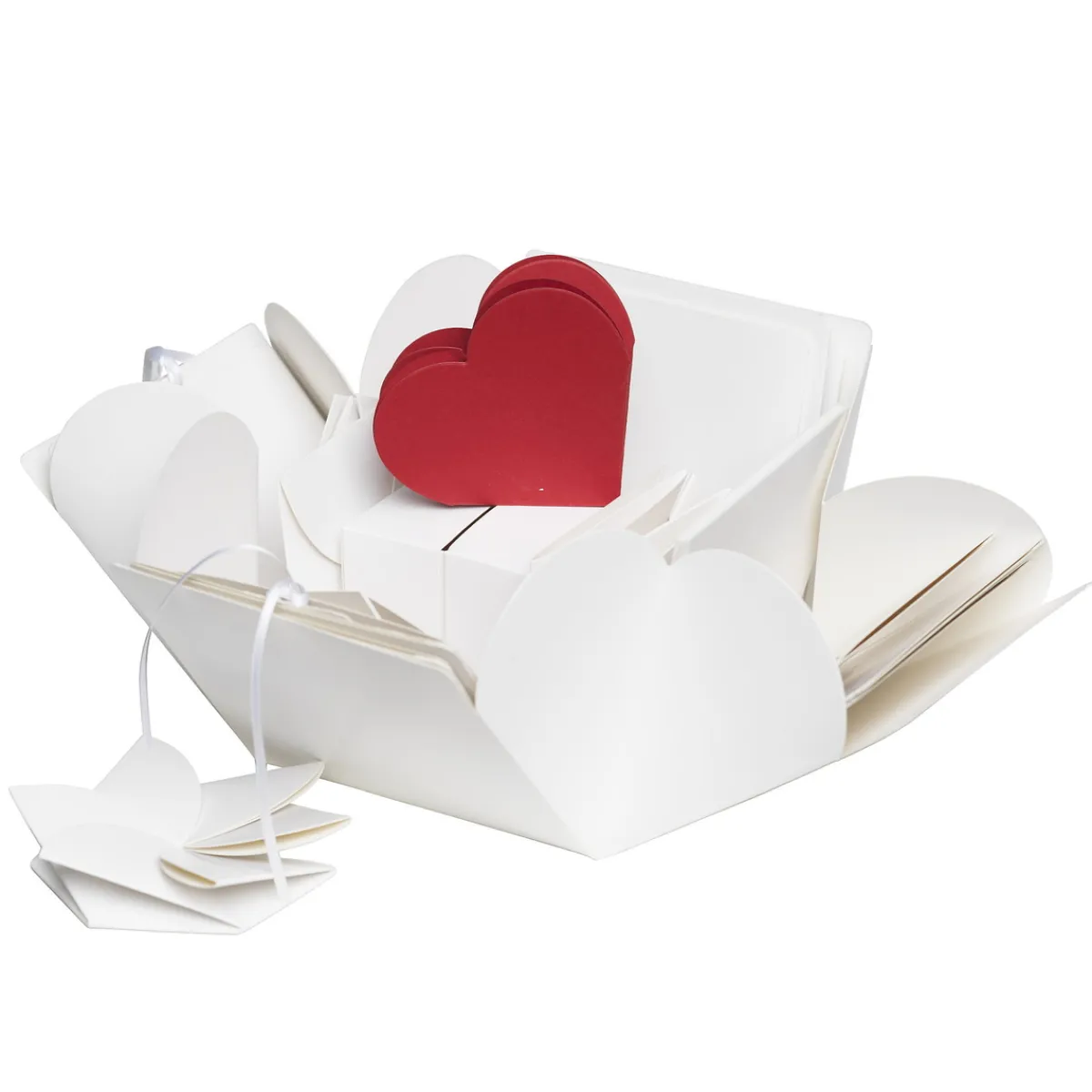 Panduro Hobby Explosion box vit, 12×12×12 cm – fylld med fack och pappershobby | Presentaskar
