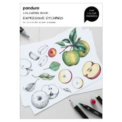 Panduro Colour Marker Expressive Etchings, målarbok för markers & tuschpennor – 16 motiv, A4, 160 g/m²