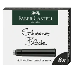 Faber-Castell refill till reservoarpennor, 6-pack, svart bläck