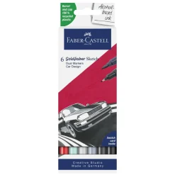 Faber-Castell Sketch Marker Car Design, 6 tuschpennor med dubbelspets | Tuschpennor & Markers