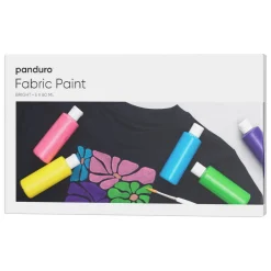 Panduro Fabric Paint Fabric paint 5×80 ml Bright – 5 textilfärger i ljusa färger för både ljust och mörkt tyg | Textilfärger