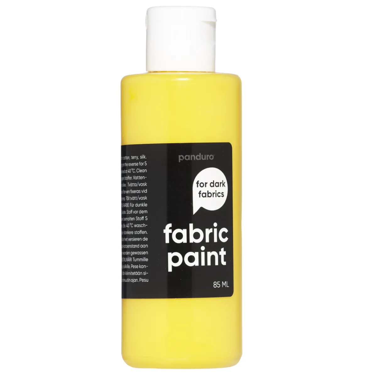 Panduro Fabric Paint Fabric Paint 85 ml – gul täckande textilfärg för mörkt tyg | Textilfärger