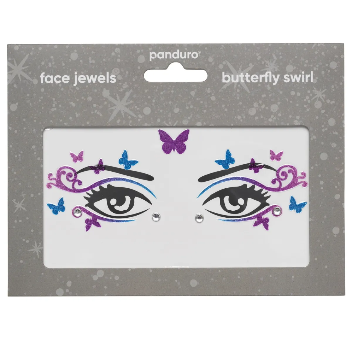 Barn Panduro Hobby Face Jewels Butterfly Swirl – stickers & ansiktssmycke för utklädnad och maskerad