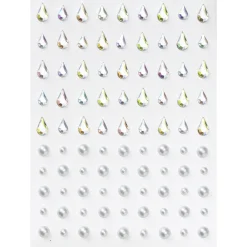 Panduro Hobby Face Jewels Raindrops – 90 droppformade & runda ansiktssmycken | Barn Ansikts- Och Nageldekor