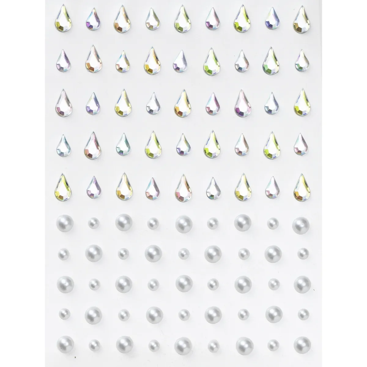 Panduro Hobby Face Jewels Raindrops – 90 droppformade & runda ansiktssmycken | Barn Ansikts- Och Nageldekor