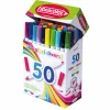 Fibracolor tuschpennor 50-pack, 50 dubbelspets-pennor i 50 olika färger | Barn Barnpennor