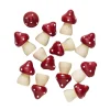 Panduro Hobby Flugsvampar av trä med målad hatt, 12-pack. Höjd 30 mm, hatt Ø20 mm | Trä