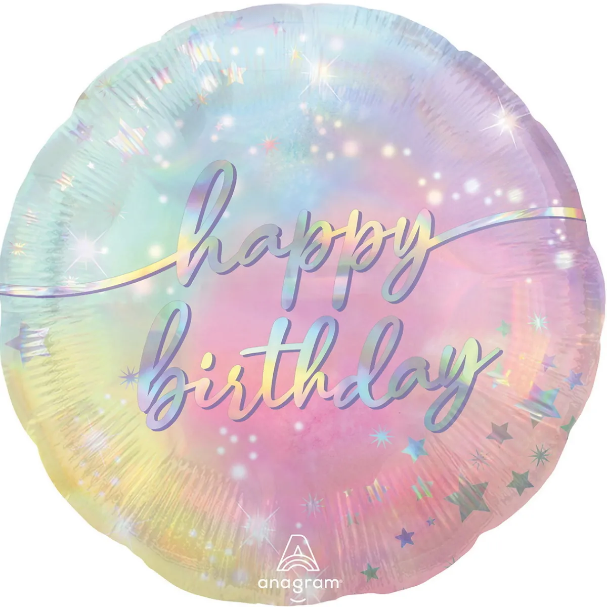 Amscan Folieballong Ø45 cm – pastellfärgad med texten Happy birthday | Barn Ballonger