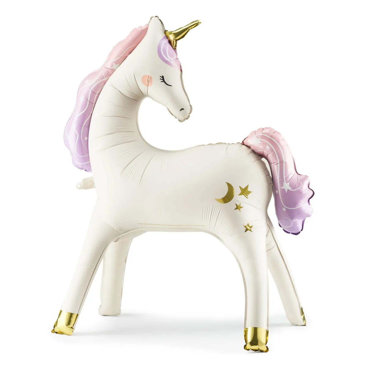 Barn PartyDeco Folieballong stående unicorn / enhörning, 95×85 cm – direkt från magiska dalen!