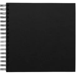Panduro Hobby Fotoalbum med spiralbindning, 22×22 cm, svart, 25 svarta ark, 225 g/m²