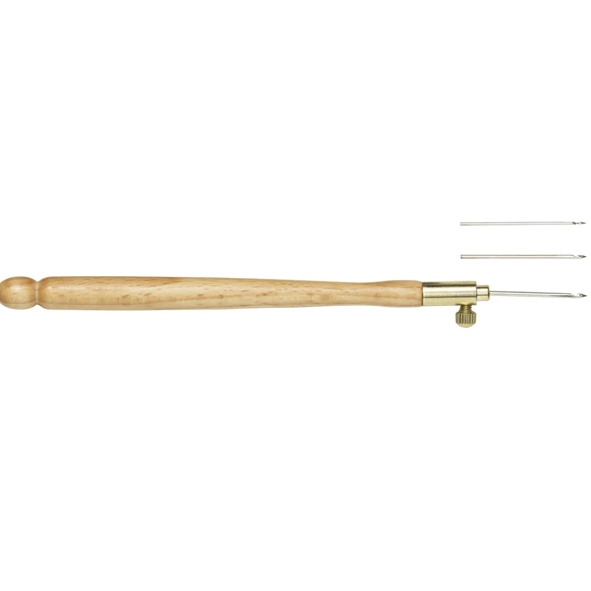 Panduro Hobby Fransk broderinål av trä, längd 14 cm. 3 nålar à 08 - 1,0 - 1,2 mm medföljer | Broderitillbehör