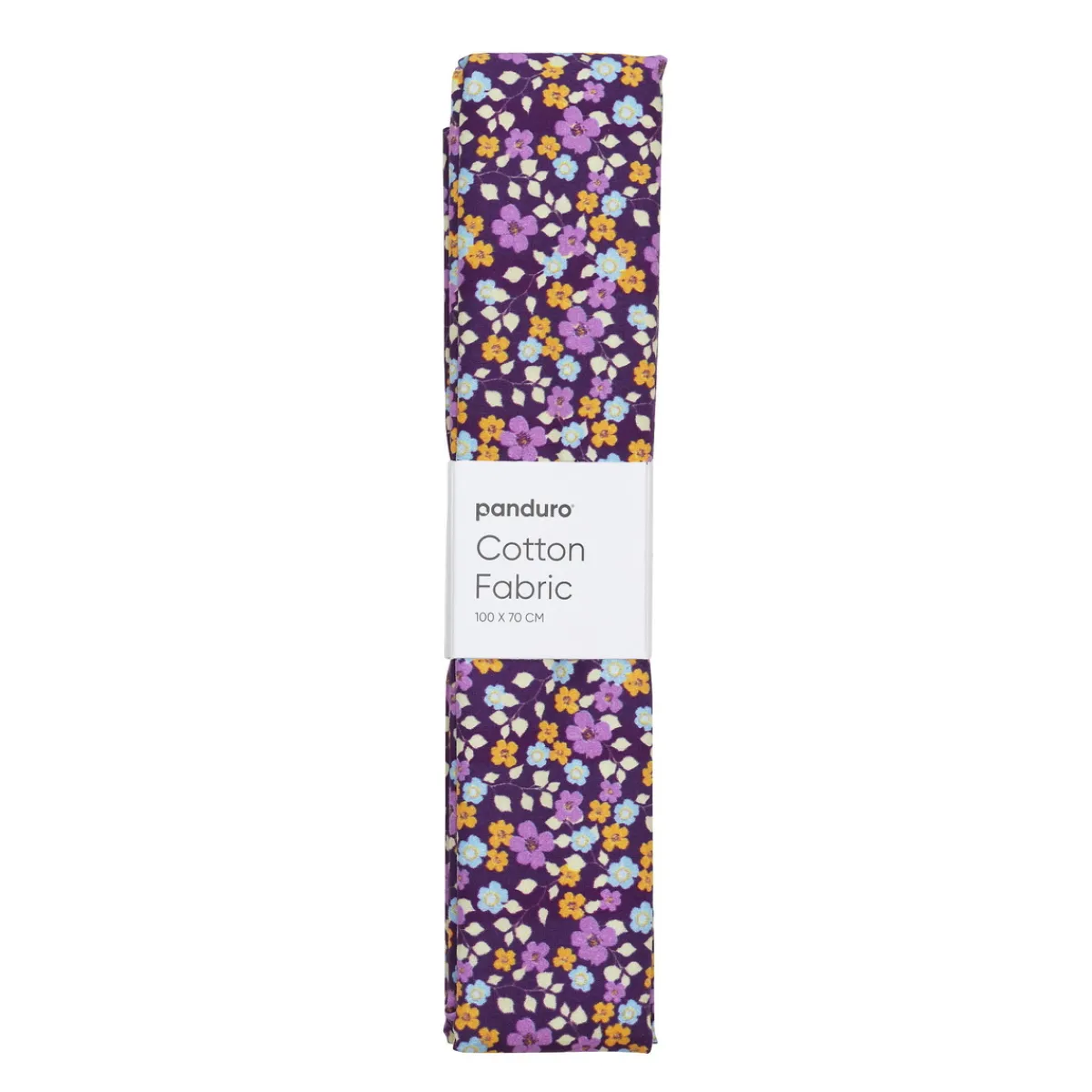 Panduro Hobby Färdigskuren tygbit 100×70 cm – småblommor på lila bakgrund