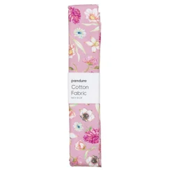 Panduro Hobby Färdigskuren tygbit 100×70 cm – stora blommor på rosa bakgrund