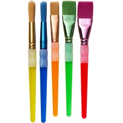 Creative Colors Färgglada XL-penslar för barn i 5 -pack, greppvänliga och lättskötta | Barn Barnpenslar