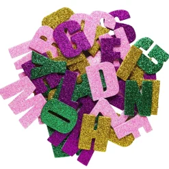 Barn Panduro Hobby Funky Foam Bokstäver med glitter, 100 bitar självhäftande dekorgummi, A–Z, längd 32 mm