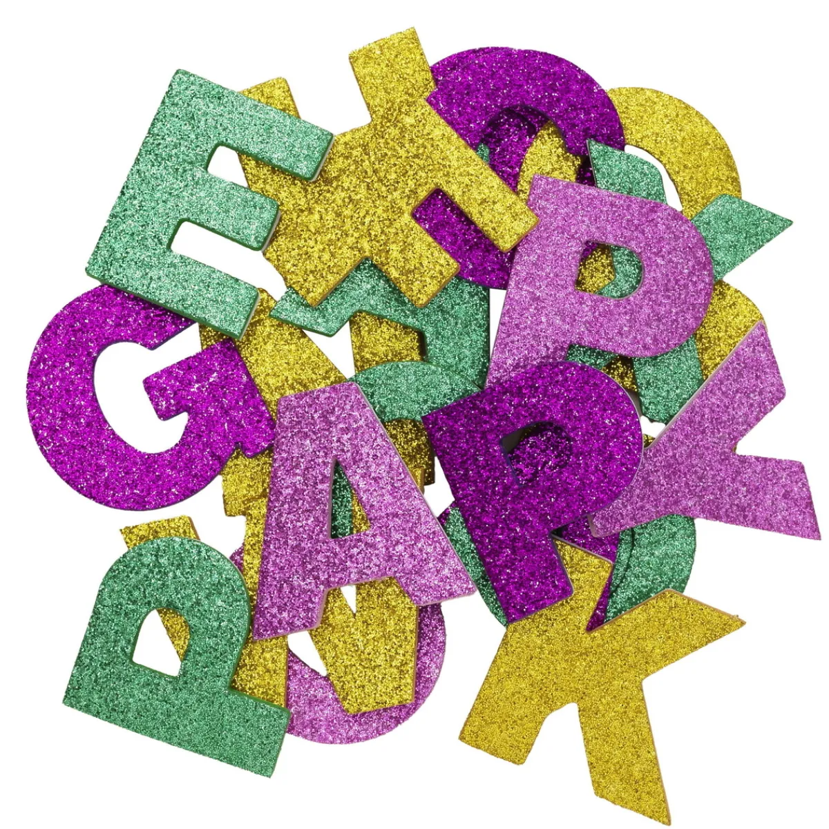 Panduro Hobby Funky Foam självhäftande dekorgummi glitterbokstäver. Längd 31 mm, A-Z, 100 st. | Barn Funky Foam