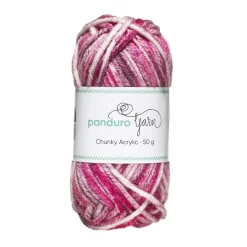 Panduro Yarn Garn Chunky Acrylic 50g pink to wine red multi