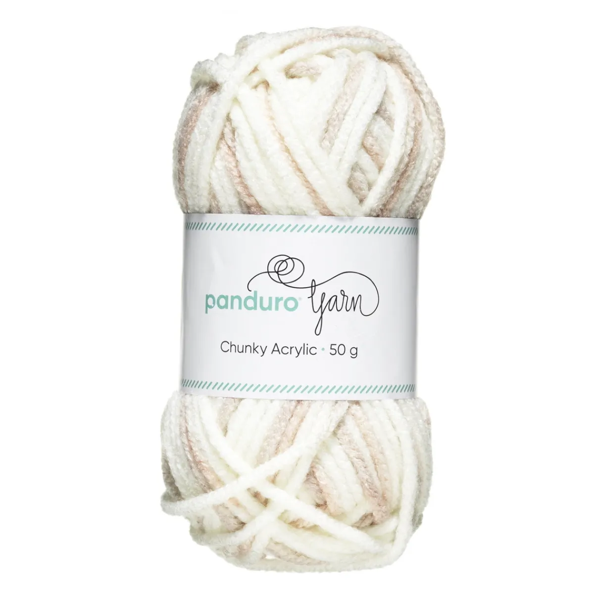 Panduro Yarn Garn Chunky Acrylic 50g white to beige multi | Akrylgarn