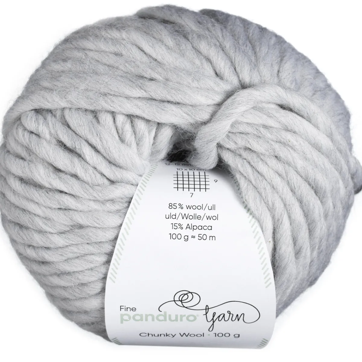 Panduro Yarn Garn Chunky Wool 100g ljusgrå | Ullgarn