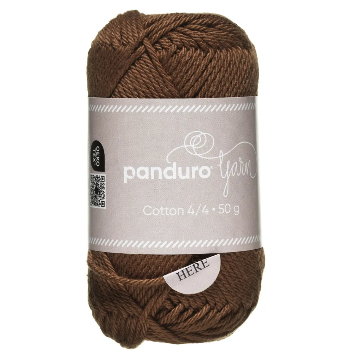 Panduro Yarn Garn Cotton 4/4 50g brun | Bomullsgarn