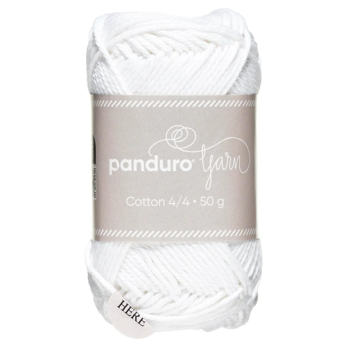 Panduro Yarn Garn Cotton 4/4 50g vit | Bomullsgarn