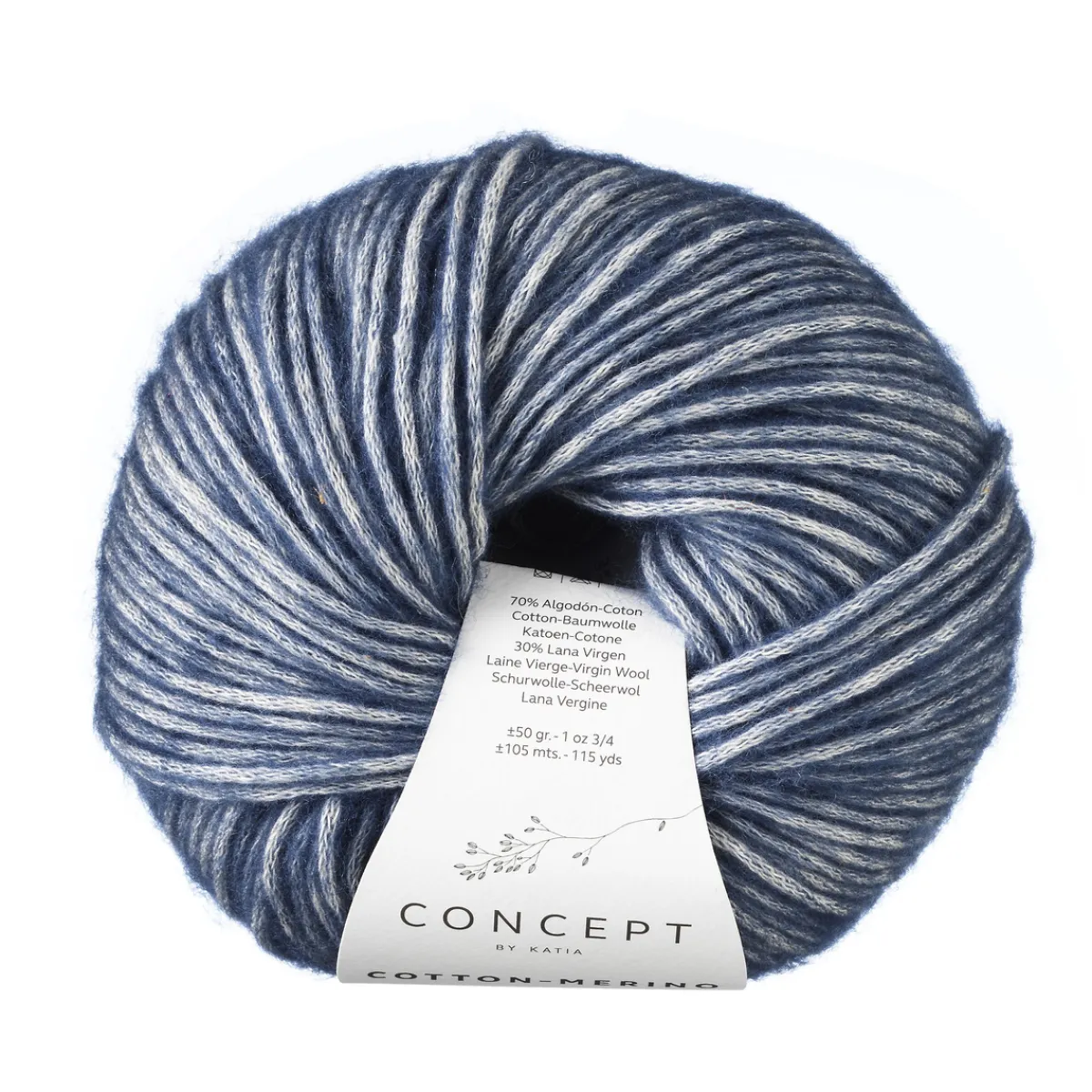 Katia Garn Cotton Merino 50g blå 115