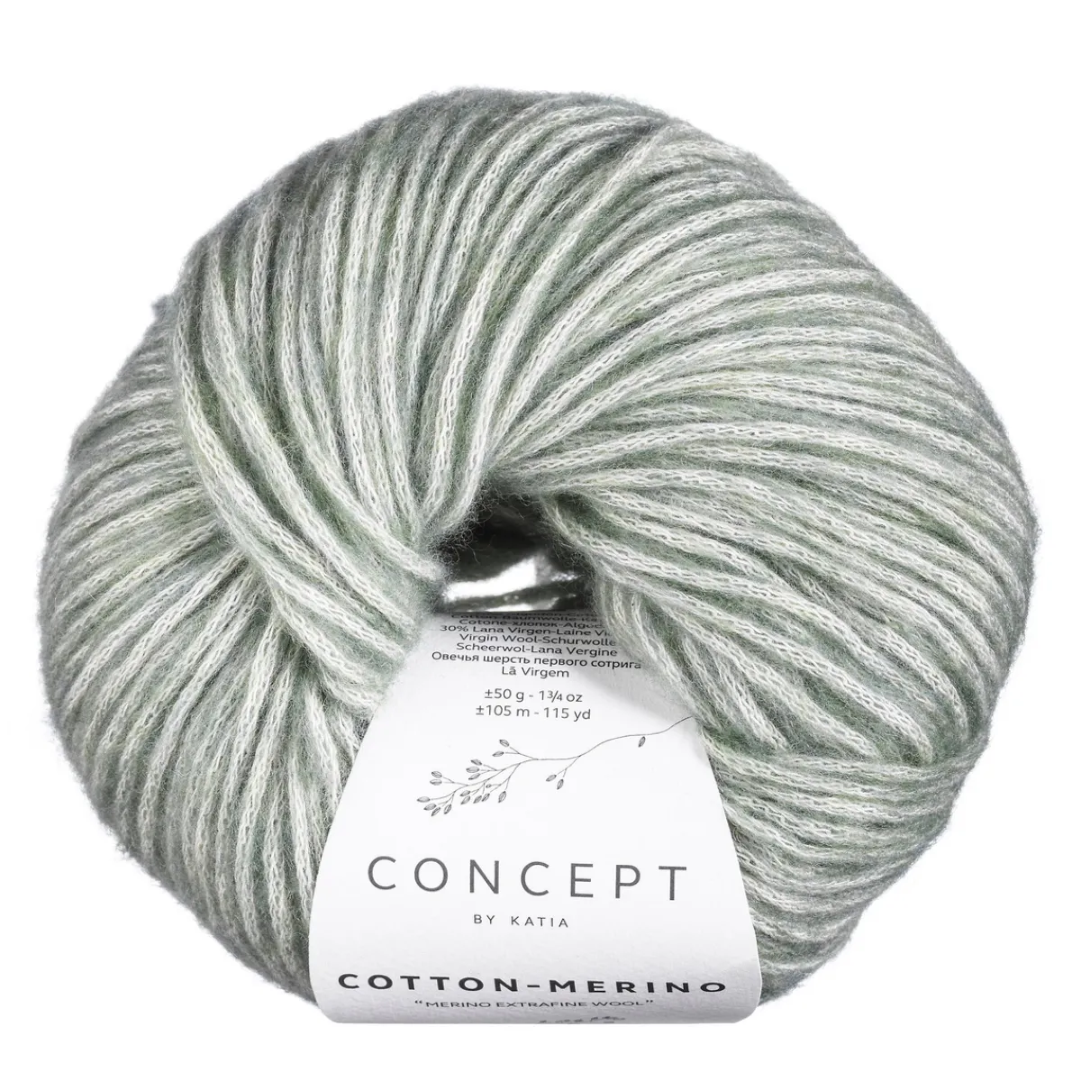 Katia Garn Cotton Merino 50g dimgrön 146 | Blandgarner