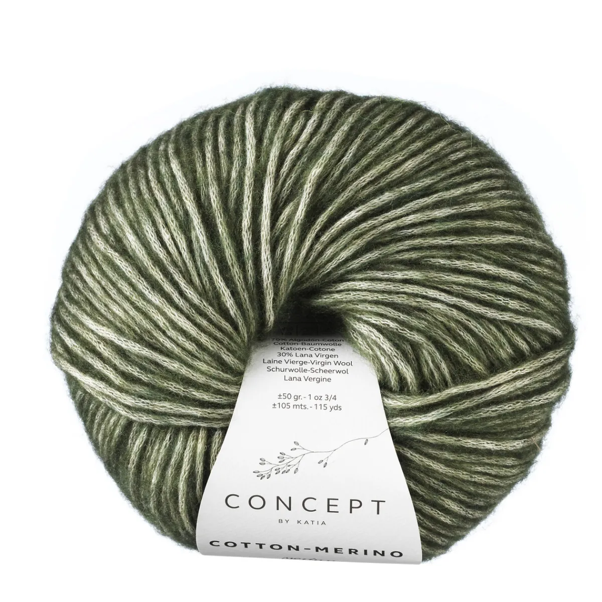Katia Garn Cotton Merino 50g mörkgrön 122 | Blandgarner