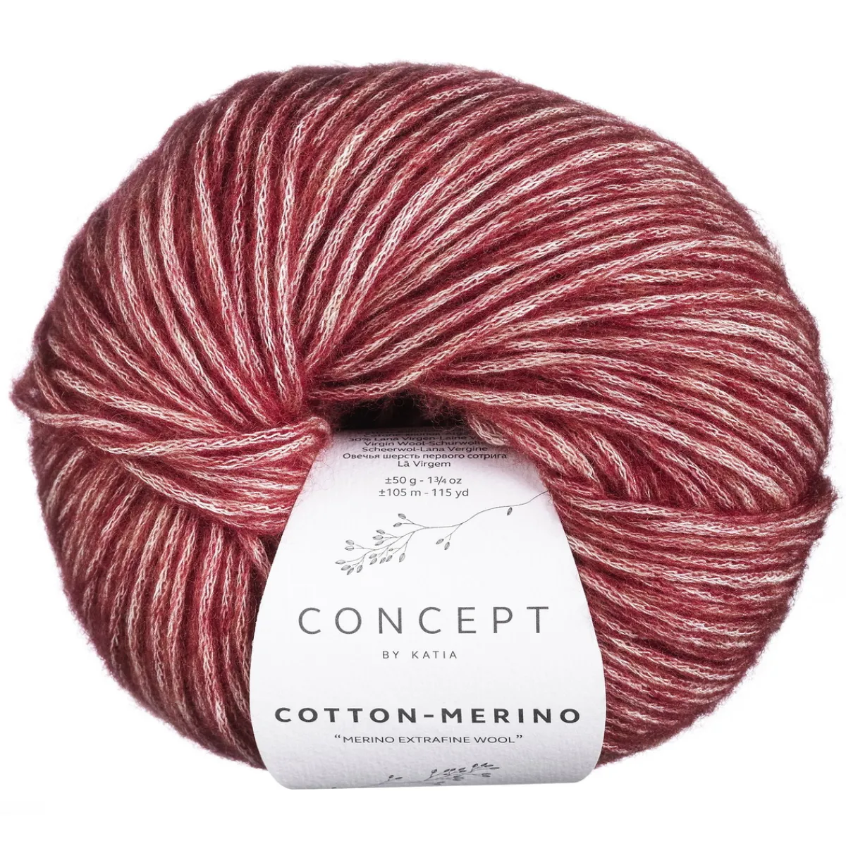 Katia Garn Cotton Merino 50g röd 125 | Blandgarner
