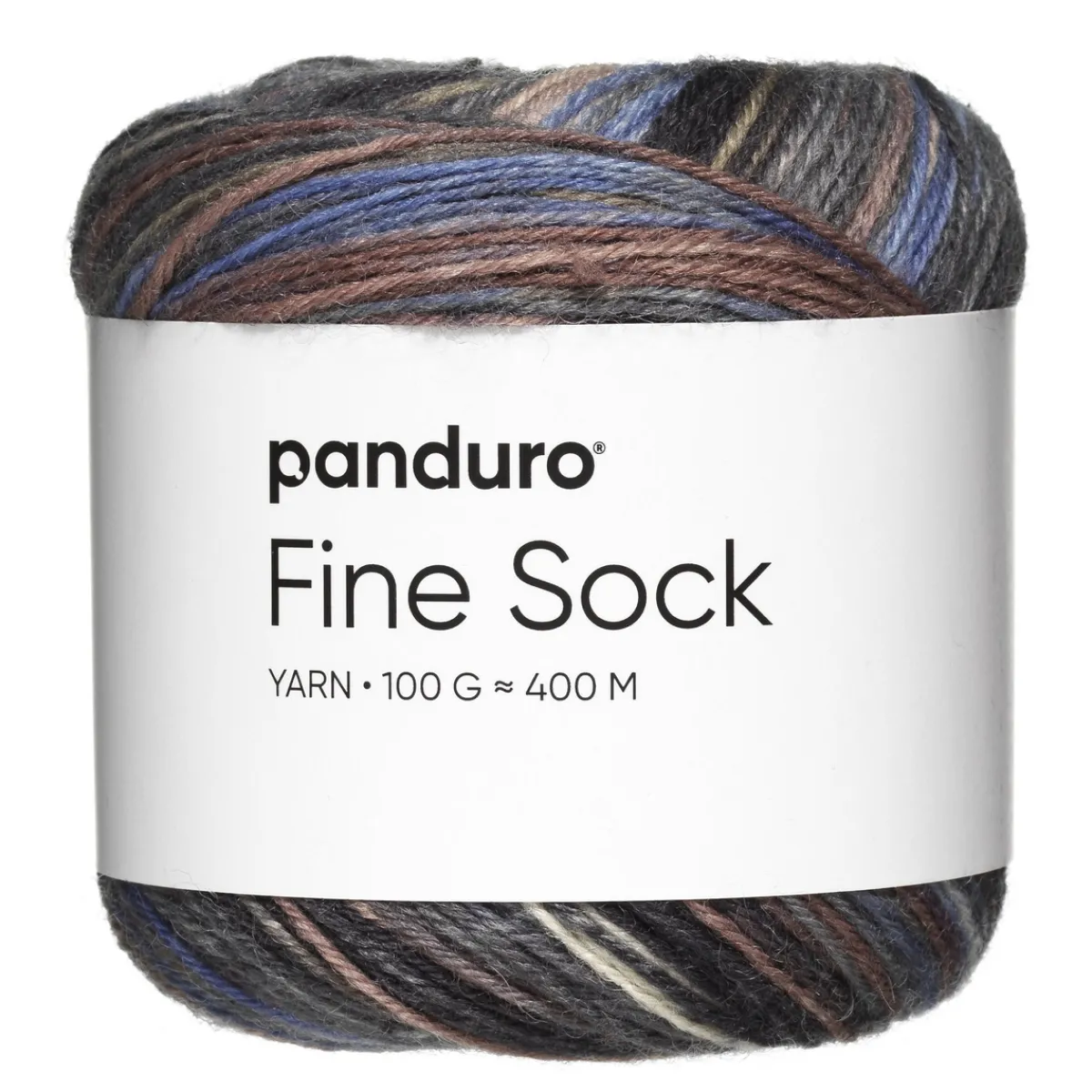 Panduro Yarn Garn Fine Sock 100g blå, bruna & grå nyanser