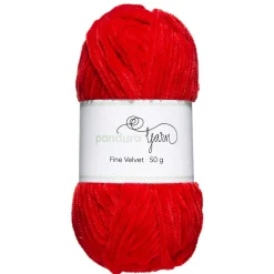 Panduro Yarn Garn Fine Velvet 50g röd – sammetslent och himmelskt mjukt garn | Akrylgarn