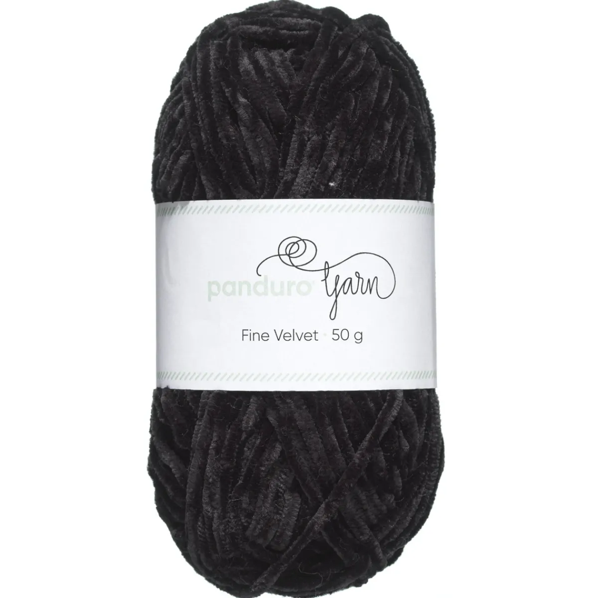 Panduro Yarn Garn Fine Velvet 50g svart – sammetslent och himmelskt mjukt garn