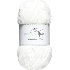 Panduro Yarn Garn Fine Velvet 50g vit – sammetslent och himmelskt mjukt garn | Akrylgarn