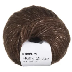 Panduro Yarn Garn Fluffy Glitter 50g brun