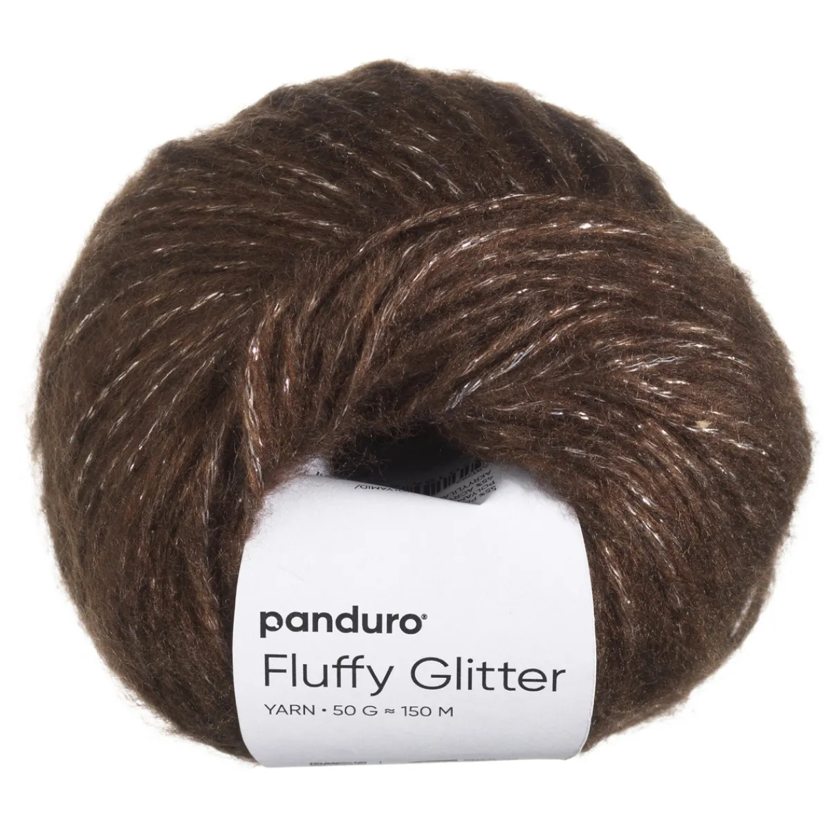 Panduro Yarn Garn Fluffy Glitter 50g brun