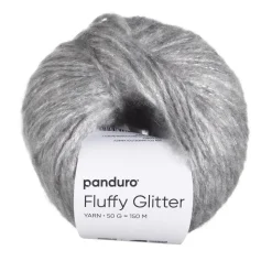 Panduro Yarn Garn Fluffy Glitter 50g grå | Akrylgarn